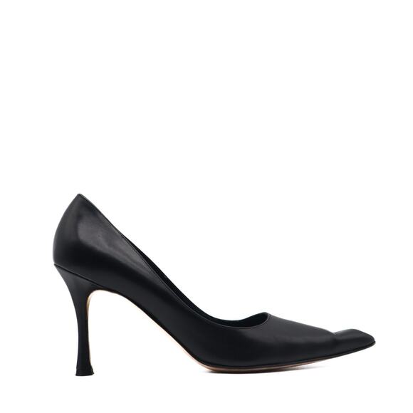 Manolo Blahnik Vintage 90's Leather Pointed Toe Pump Size 39.5 - Picture 1 of 9